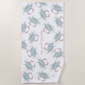 Waterverf kustkrab strandlaken (Voorkant)