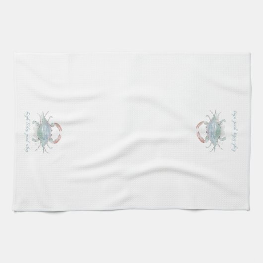 Waterverf kustkrab theedoek (Horizontaal)