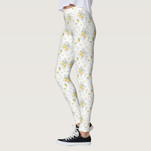 Waterverf Kustlijn Riviera Citroen Tegelpatroon Leggings