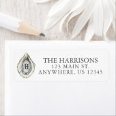 Waterverf Kustmonogram adres Etiket (Insitu)