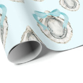 Waterverf Kustoesters Blue Bow Cadeaupapier (Rol Hoek)