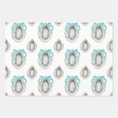 Waterverf Kustoesters Blue Bow Inpakpapier Vel (Voorkant)