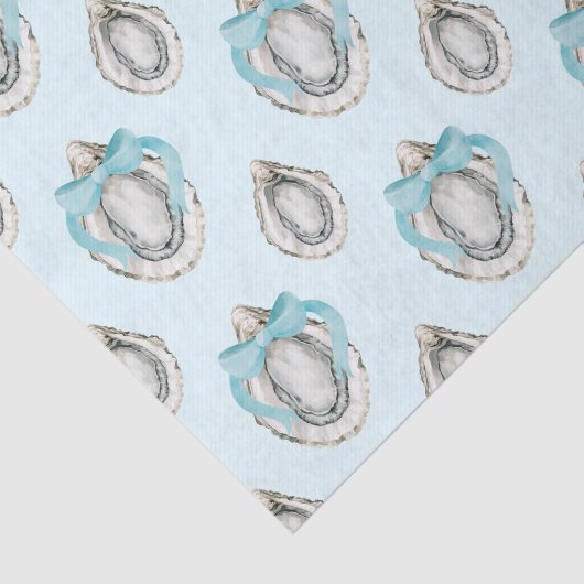 Waterverf Kustoesters Blue Bow Tissuepapier (Detail)