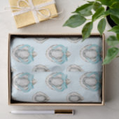 Waterverf Kustoesters Blue Bow Tissuepapier (Geschenk)