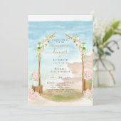 Waterverf Kustrepetitie met diner uitnodiging (Staand voorkant)