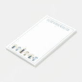 Waterverf Kuststrand hutten gepersonaliseerd Post-it® Notes (Schuin)