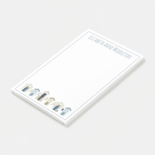 Waterverf Kuststrand hutten gepersonaliseerd Post-it® Notes (Schuin)