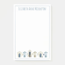 Waterverf Kuststrand hutten gepersonaliseerd