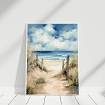 Waterverf Kuststrand Illustratie Wandkunst Poster<br><div class="desc">De Waterverf Kuststrand Illustratie Wall Art is een geweldige decoratie voor kust- of strandhuizen.</div>