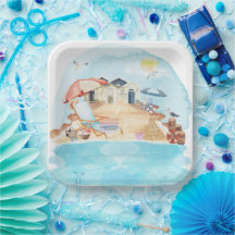 Waterverf Kuststrand Scène