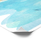 Waterverf Kuststrand Scène Perfect Poster (Hoek)