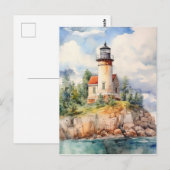 Waterverf Kustvuurtoren achtergrond Briefkaart (Voorkant / Achterkant)