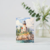 Waterverf Kustvuurtoren achtergrond Visitekaartje (Staand voorkant)