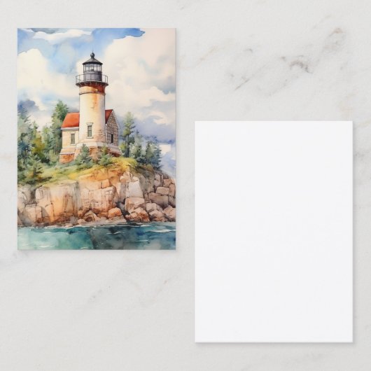 Waterverf Kustvuurtoren achtergrond Visitekaartje (Voorkant / Achterkant)