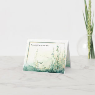 Waterverf Kustzeegezicht RSVP of Plaats Instelling Notitiekaartje