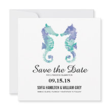 Waterverf kustzeepaardje | Datum opslaan