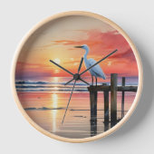 Waterverf Kustzonsopgang met Egret (Voorkant)