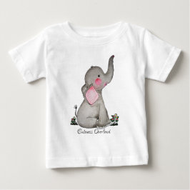 Waterverf Kute Baby Elephant met Blush & Flowers