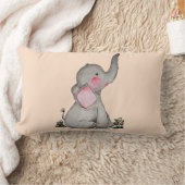 Waterverf Kute Baby Elephant met Blush & Flowers Kussen (Deken)