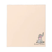 Waterverf Kute Baby Elephant met Blush & Flowers Notitieblok (Voorkant)