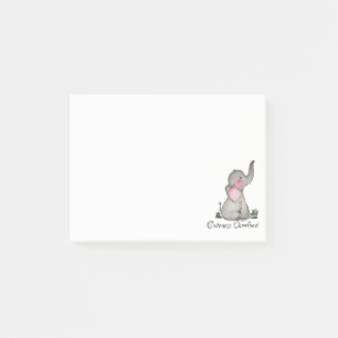 Waterverf Kute Baby Elephant met Blush & Flowers Post-it® Notes