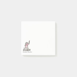 Waterverf Kute Baby Elephant met Blush & Flowers Post-it® Notes