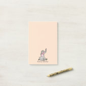 Waterverf Kute Baby Elephant met Blush & Flowers Post-it® Notes (Op bureau)