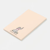 Waterverf Kute Baby Elephant met Blush & Flowers Post-it® Notes (Schuin)