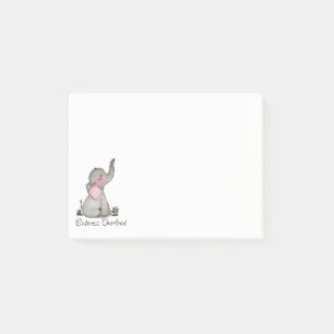 Waterverf Kute Baby Elephant met Blush & Flowers Post-it® Notes