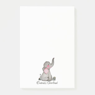 Waterverf Kute Baby Elephant met Blush & Flowers Post-it® Notes