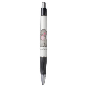 Waterverf Kute Baby Lephant met blozen en bloemen Pen
