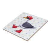 Waterverf Kute Beach Seagull Cartoon Bird Natuur Tegeltje (Zijkant)