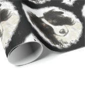 Waterverf Kute Border Collie Dog Pet Animal Cadeaupapier (Rol Hoek)