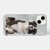 Waterverf Kute Border Collie Dog Pet Animal iPhone Hoesje (Achterkant horizontaal)