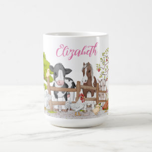 Waterverf Kute Country Farm Animals Koffie Mok
