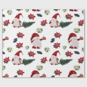 Waterverf Kute kerstknomes Cadeaupapier (Vlak)