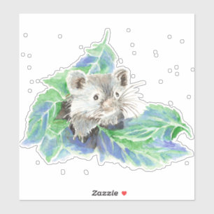 Waterverf Kute Little Hamster Pet Animal Sticker