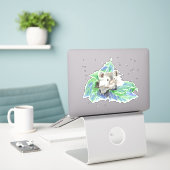 Waterverf Kute Little Hamster Pet Animal Sticker (Laptop op bureau)