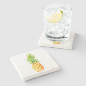 Waterverf Kute Oranje ananas Stenen Onderzetter (Zijkant)