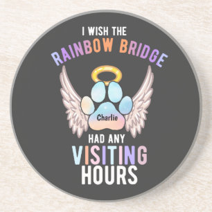 Waterverf Kute Pet Paw Dog Cat Memorial Wings Zandsteen Onderzetter