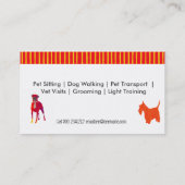 Waterverf Kute Pets Hogs Stripes Hearts Visitekaartje (Achterkant)