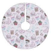 Waterverf Kute Roze Kerstmis Kerstboom Rok (Voorkant)