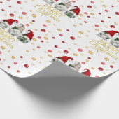 Waterverf Kute Three Gnomen Merry Kerstmis Cadeaupapier (Hoek)