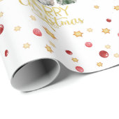 Waterverf Kute Three Gnomen Merry Kerstmis Cadeaupapier (Rol Hoek)