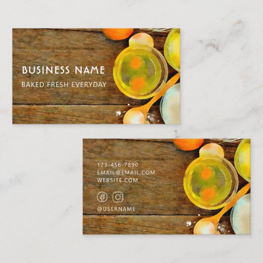 Waterverf kutterij Visitekaartje (Voorkant / Achterkant)