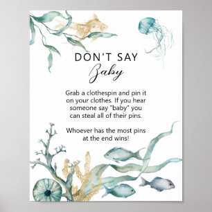 Waterverf kwal "Don't Say Baby" Spelbord Poster