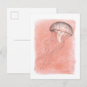 Waterverf kwallen briefkaart (Voorkant / Achterkant)