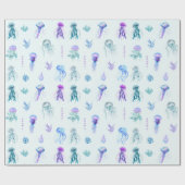 Waterverf Kwallen en Zeewier Cadeaupapier (Vlak)