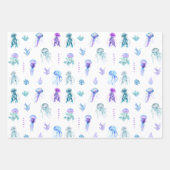 Waterverf Kwallen en Zeewier Inpakpapier Vel (Voorkant 3)