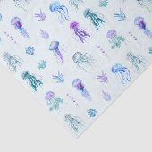 Waterverf Kwallen en Zeewier Tissuepapier (Detail)